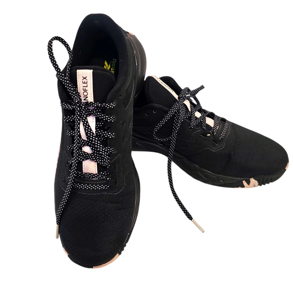Reebok Black & Pink Leopard Nanoflex Training Athletic shoes Women 7.5 *